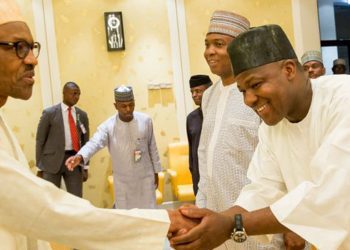 President Muhammadu Buhari, Senate President , Dr Bukola Saraki and Speaker of the House, Hon Yakubu Dogara
