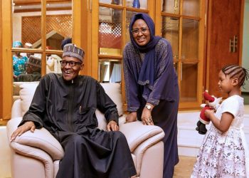 President Muhamadu Buhari and his wife Aishat