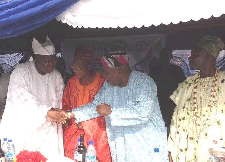 17202852_1897193353857421_7014108133930274398_n - National Insight News Otunba Gani Adams exchanging pleasantries  with Professor Peter Agbonjimi while High Chief Ayo Adewuyi, Jagun of Oyo and Oba Sikiru Adeniyi Onimia of Imia watches