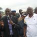 Minister of Works, Transport and Housing Babatunde Raji Fashola and  Governor Ayo Fayose during Fashola's visit to Ekiti