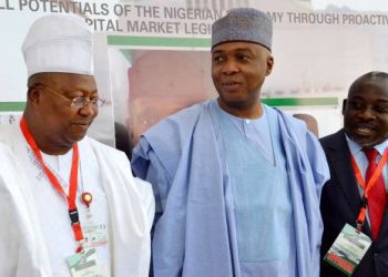 Late Senator Isiaka Adeleke,and President Bukola Saraki. photo credit. NAN