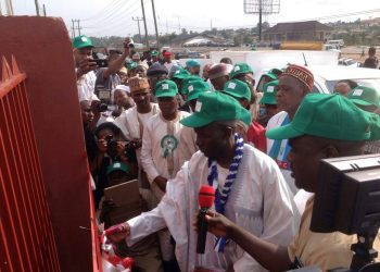 Nigeria Abassador to Quatar, Abdulahi Wase commissioning the office in Ibadan on monday