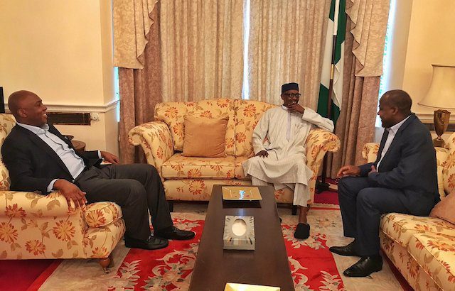 Saraki-Dogara-with-Buhari-in-London - National Insight News Senate President, Dr. Bukola Saraki, and Speaker of the House Rep Hon Yakubu Dogara with President Muhamadu Buhari