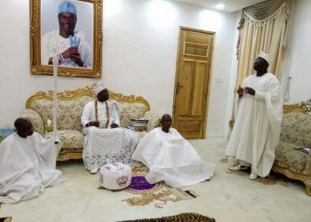 Aare Gani Adams speaking  during his visit to the Oni of Ife Oba Adeyeye Eiitan Ogunwusi, Ojaja 11 in ile ife