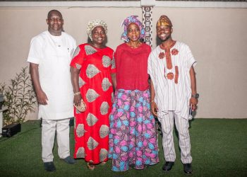 Segun Adebayo, Senior Special Assistant to the Governor of Ogun State on Facility Management; Mrs Adenike Adesanya; Mama Iyabode Aboaba, COO, Lork Enterprise LLP and Olutayo Irantiola, Atokun at the last edition of Yoruba Lakotun held at Ethnic Heritage Centre, Ikoyi recently