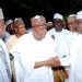 190118a - National Insight News Chairman, House of Representatives Committee on Media and Public Affairs, Hon. Abdulrazaq Namdas, Sen. Danjuma Goje, Sen. Magatakarda Wamako and former Vice President Atiku Abubakar after Friday prayers, at Asokoro Jumu'at Mosque, Abuja.