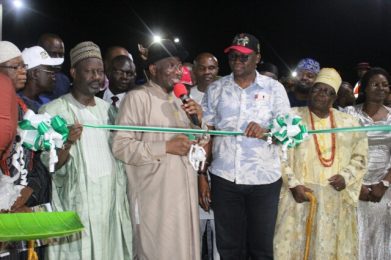 jeg in ekiti - National Insight News Former President Good luck Ebele Jonathan Flanked by Governor Ayo Fayose and other dignitaries at the official  commissioning of flyover constructed by Ayo Fayose