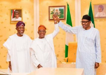 President Muhamadu Buhari , ogbeni Rauf Aregbesola  and Governor elect, Gboyega Oyetola