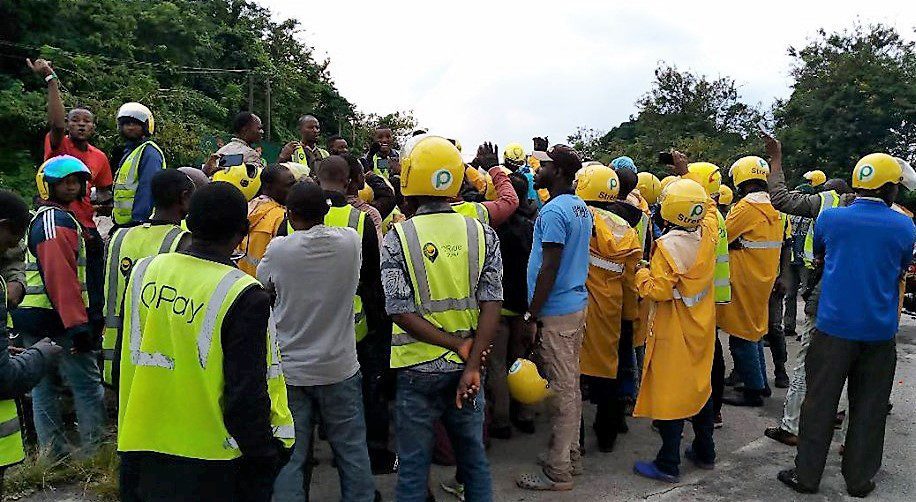 Oride - National Insight News Some of the Opay Riders at the emergency meeting