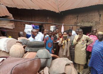 at one of the warrior's shrine in Ogbomoso