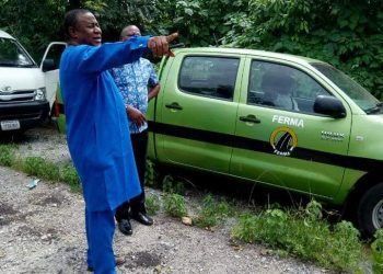 Hon Odebunmi  with  FERMA Engineer  at the site