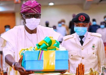 Gov Sanwo Olu presenting the budget
