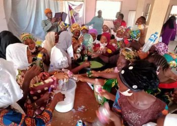 Senator Buhari ,National Productivity Centre Train Women on Soap and Disinfectants Making.