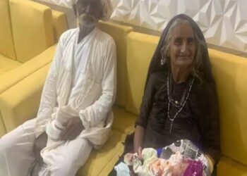 Jivuben Valabhai Rabari with the newborn baby. Pic  Times of India