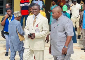 Acting Vice-Chancellor, Professor Razaq Olatunde Rom Kalilu. and Iseyin local Government Chairman Mr Muftau Abilawon  at the campus