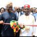 From left, Deputy Governor of Oyo State, Barr Bayo Lawal; Governor, Seyi Makinde; Anambra State Governor, Prof Charles Soludo and PDP National Deputy Chairman (South); Hon Taofeek Arapaja, during the flag-off of the 32.2km Road Infrastructure Component of the Senator Rashidi Adewolu Ladoja Circular Road, Ibadan. PHOTO: Oyo Gov's Media Unit