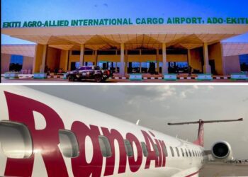 Cropped image of the airport and the plane