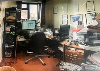 Picture of Barrister Olumuyiwa's office  ransacked by the suspected hired killers.