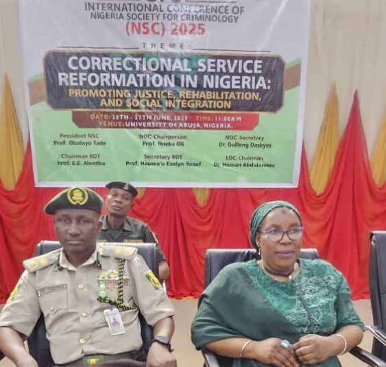 1751296602461 - National Insight News Representative of Controller-General of Corrections, Dr Tukura Yakubu and Secretary Board of Trustees, Nigeria Society for Criminology, Professor Hawau Evelyn Yusuf
