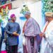 From left, Speaker, Oyo State House of Assembly, Hon Debo Ogundoyin; Oyo State Governor, Seyi Makinde; Soun of Ogbomoso, Oba Gandi Olaoye and representative of Olubadan of Ibadanland, Oba Abiodun Kola-Daisi, during the Governor presentation of the State of the State address held at House Assembly Chamber, Secretariat, Ibadan.