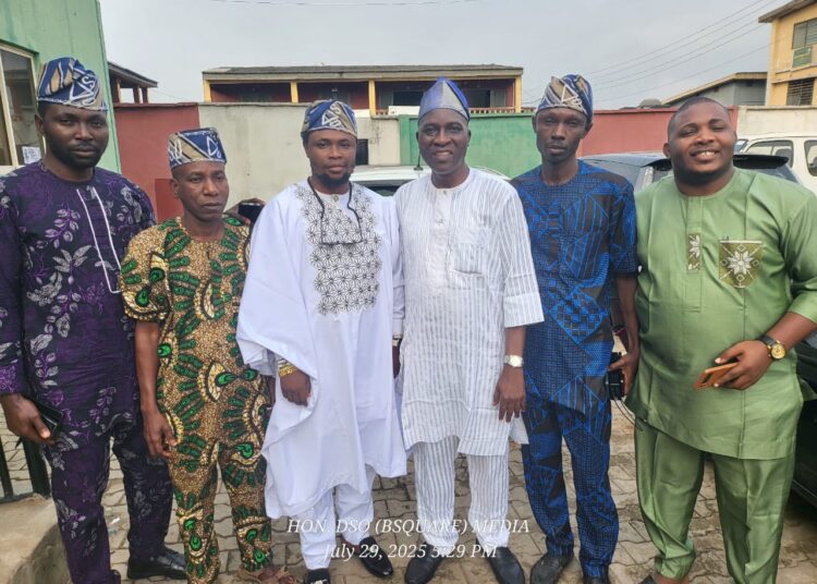 IMG-20250729-WA0040 - National Insight News Hon  Damilare Olusanjo and his team with the PDP secretary Alhaji Wasiu Adeleke