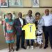 Oladunni Oyekale,flanked by the state commissioner for Youth and Sport, Abayomi Oke and other officials of the ministry