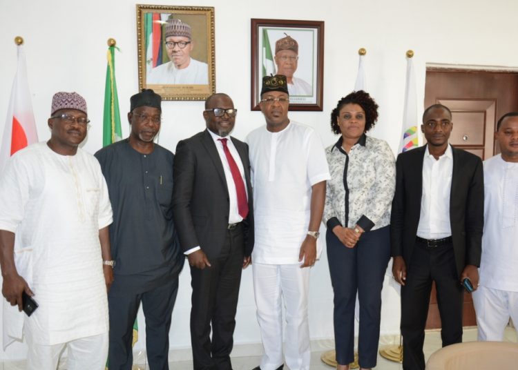 NTDC DG, Mr. Folorunsho Coker (middle), National President of the National Association of Nigeria Travel Agencies (NANTA), Mr. Bankole Bernand, 1st Deputy President of NANTA, Mrs. Susan Akporiaye and others in a group photograph during a courtesy call on the DG NTDC at the Tourism Headquarters in Abuja recently