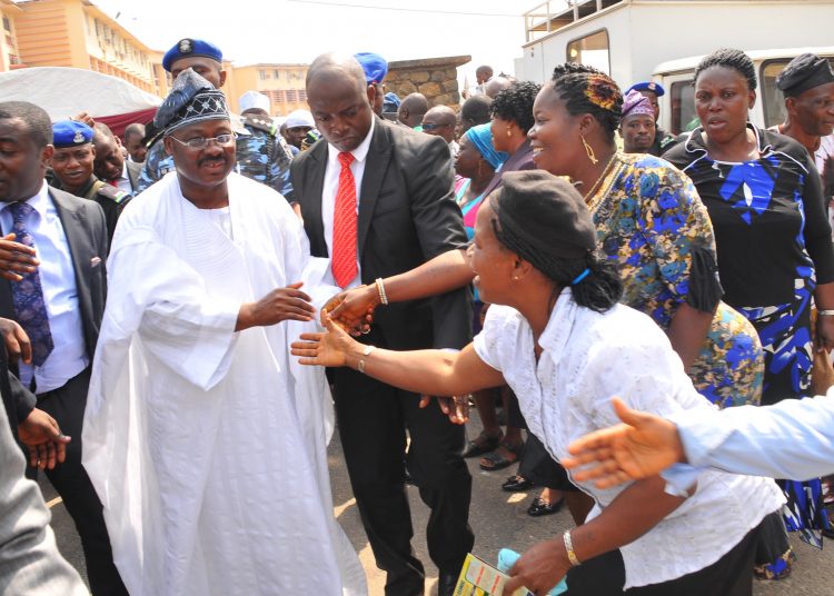 Governor Ajimobi with Oyo workers