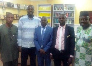 Barrister Femi Falana SAN with Aumni of LAUTECH at his office in Lagos on Monday