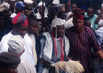 Engineer Seyi Makinde ushering Olubadan of Ibadan to his seat the 4t OmititunRamadan lecture held on Friday in Ibadan