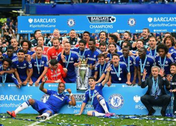 Chelsea team celebrating... photo credit skysport