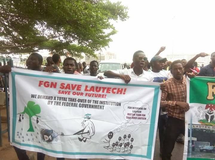 protesting students in Abuja