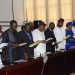 The former commissioner (  1st onleft) while  taking of  oath of office on 17th June  2016