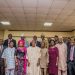 Gvernor Rauf Aregbesola in a  group photograph with LAUTECH governing council and management staff after a meeting in his office on  thursday