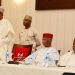President Mohammadu Buhari adressing party leaders at APC meeting on Monday evening