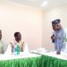 Former President Olusegun Obasanjo addressing the paremt of chibok girls in Abeokuta