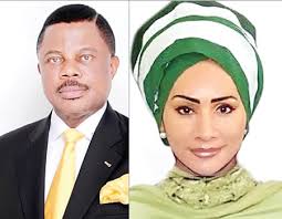 Governir Willie Obiano of Anambra state and Barr Sally Mbanefo, State commissioner for  tourism , art , culture and diaspora