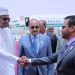 President Muhammadu Buhari and his Mauritanian counterpart, President Mohamed Ould Abdel Aziz, on his arrival for the 31st AU Summit in Nouakchott, Mauritania, on June 30, 2018.
