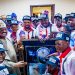 Oyo State Governor, Senator Abiola Ajimobi (right), with the All Progressives Congress Youth Leaders across the state, during a meeting with the party's youths, at the APC state secretariat, Oke-Ado, Ibadan... on Tuesday. Photo: Governor's Offic