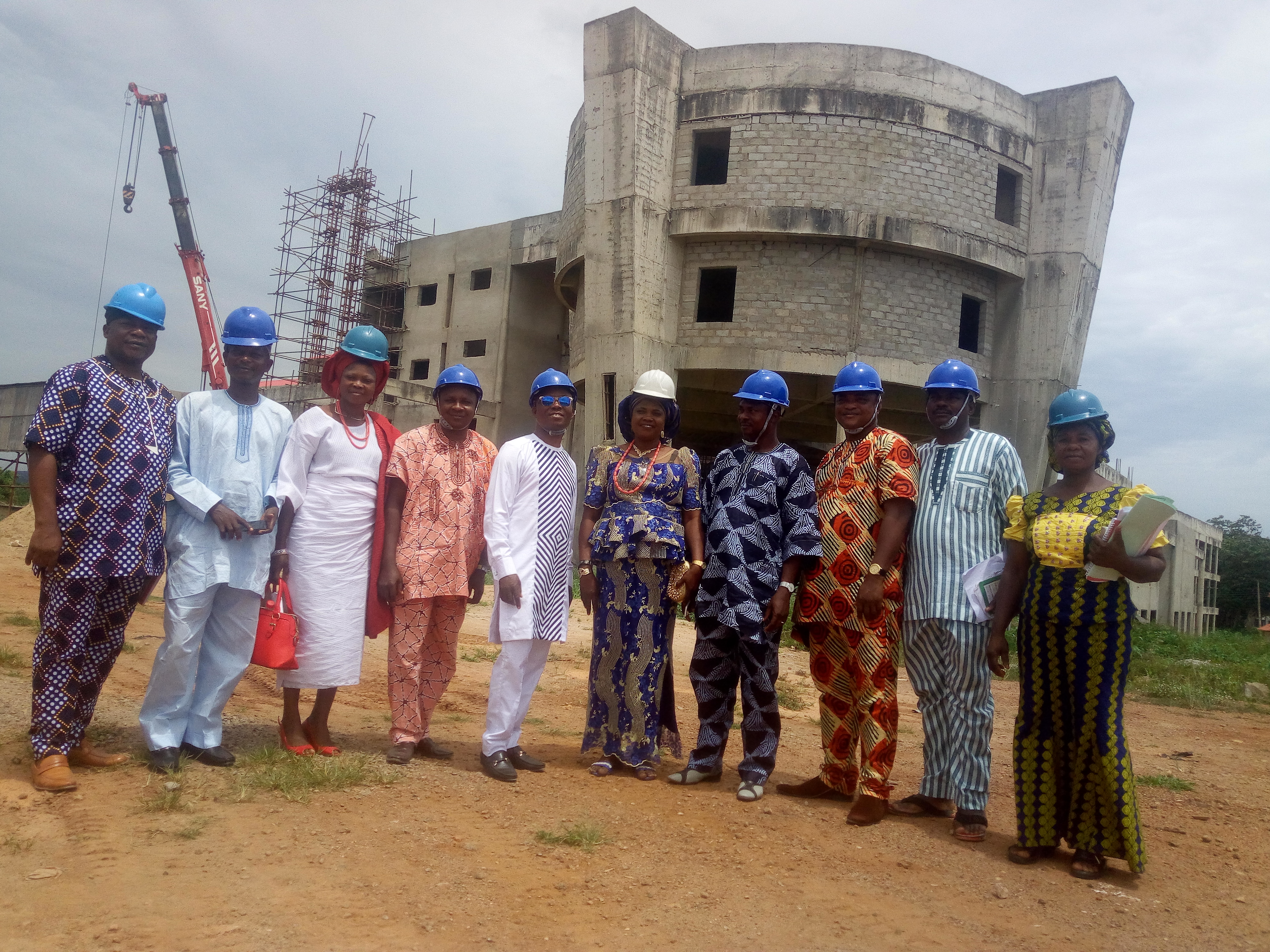 Director General Ekiti state council for Arts and Culture Ambassador Wale Ojo Lanre led other top management staff of the council on the tour of Civic centre to inspect the space dedicated for Art Gallery, Museum , Amphitheatre and cinema inside the ongoing Civic Centre