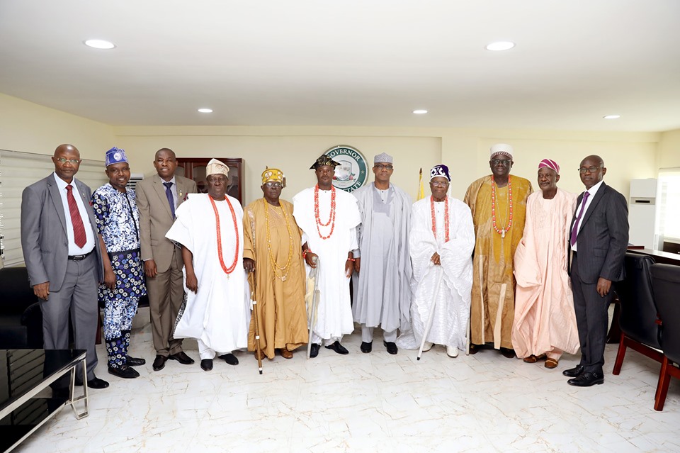 Prince Abiodun ina group photograph with some of the committee members after inauguration