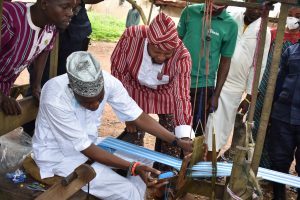 Hon Ige at Aso Ofi weaving Centre in Iseyin