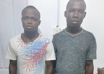 The suspects Desmond Ikechukwu Okafor (21) and Egwuonwu Gift Iyke (34)