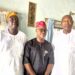 Oyo North PDP Senatorial chairman Hon Yusuff Kunle,  Hon Akinwale Akinwole and former PDP Chairman in  Oyo state Chief Kunmi Mustapha During Wolekanle's visit to Chief Mustapha's House in Iseyin