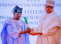president Muhammad Buhari Honoring  President -elect Asiwaju Bola Ahme Tinubu