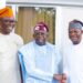 President Tinubu flanked by Gov Seyi Makinde of Oyo state and Nyesom Wike Former Governor of River State