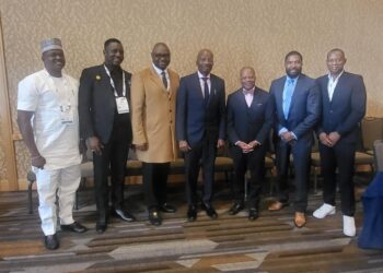 IGP, Kayode Egbetoku, and his team with Assistant Secretary of International Narcotics and Law Enforcement Service (INL) of the United States, Todd Robinson. in US