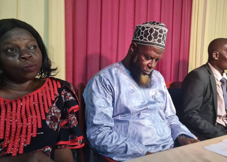 The Chairman, Oyo State Agricultural Credit corporation, Alh. Taofeek Akeugbagold, (middle) flanked by the Director, Crops and Farm settlement, Mr. Olalekan Opawusi (right) and the Director, Public Enlightenment and Mass Mobilization, Mrs. Busola Adetunji during the press conference today.