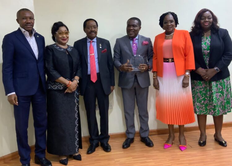 L-R: Mr Abdulrahman Yinusa, Odu'a Group Chief Financial Officer, Chief Dr (Mrs) Onikepo Akande, Asiwaju Dr Michael Olawale-Cole, President LCCI, Odu'a Group Chairman, Otunba Bimbo Ashiru, Otunba (Mrs) Adebola Osibogun and Mrs Folusho Olaniyan,OON, at Otunba Ashiru's CVL award recognition in Lagos recently.