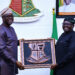 Oyo State Governor, Seyi Makinde (left); presenting frame to Minister of Power, Chief Bayo Adelabu, during a courtesy visit to Governor's Office, Secretariat, Ibadan. PHOTO: Oyo Gov's Media Unit